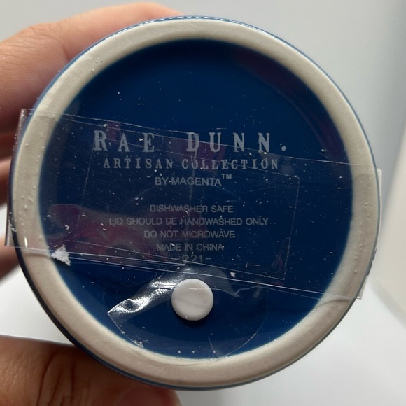 NWT Rae Dunn Red Wine & Blue Travel Mug - Picture 5 of 6